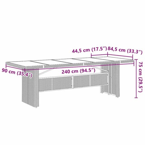 Zestaw do jadalni w ogrodzie 11 pcs Czarny polirattan