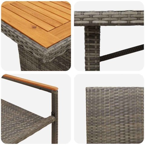 Zestaw do jadalni w ogrodzie 7 pcs Szary polirattan