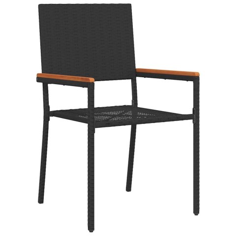 Zestaw do jadalni w ogrodzie 9 pcs Czarny polirattan