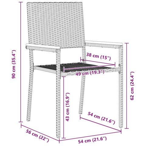 Zestaw do jadalni w ogrodzie 9 pcs Czarny polirattan