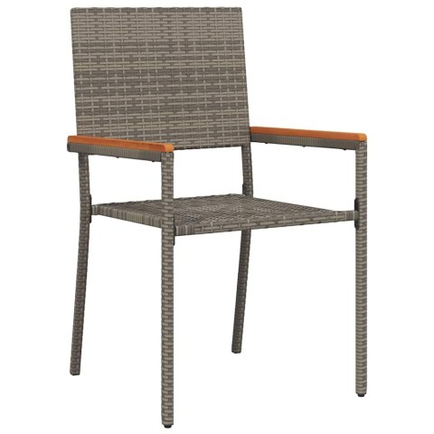 Zestaw do jadalni w ogrodzie 9 pcs Szary polirattan
