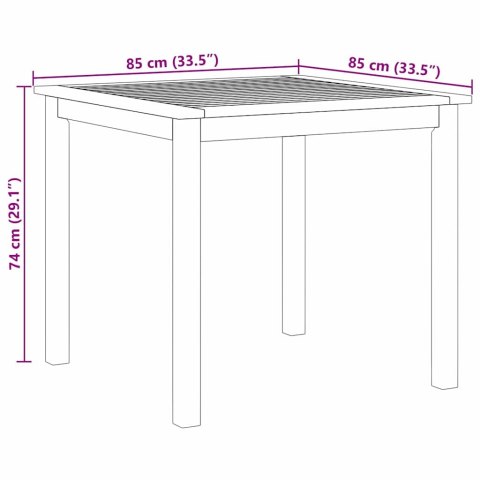 Zestaw do jadalni w ogrodzie 5 pcs Szary Lite Drewno Akacji