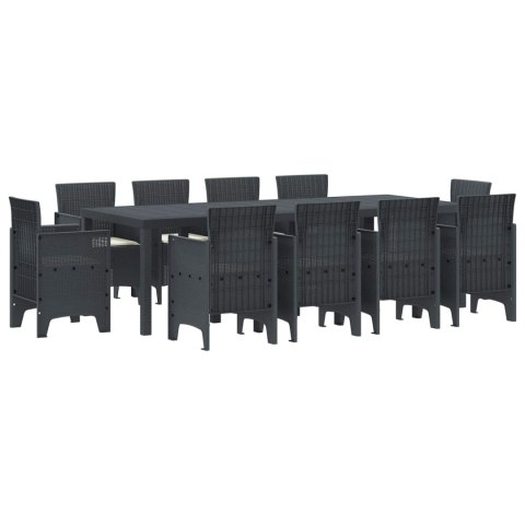Zestaw do jadalni w ogrodzie 11 pcs Antracyt Rattan Polt