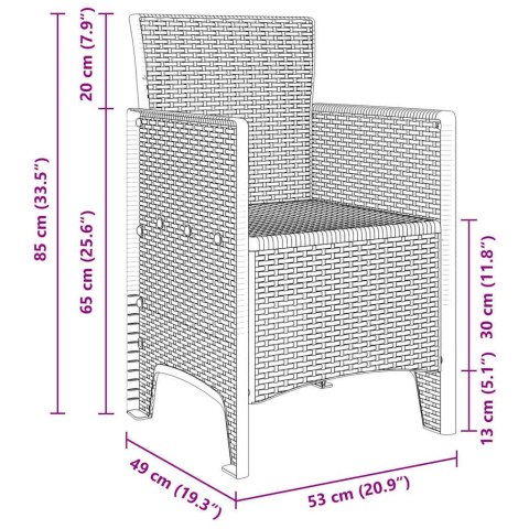 Zestaw do jadalni w ogrodzie 15 pcs Jasnoszary Rattan Polt