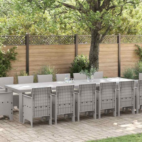 Zestaw do jadalni w ogrodzie 15 pcs Jasnoszary Rattan Polt