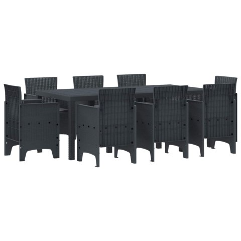 Zestaw do jadalni w ogrodzie 9 pcs Antracyt Rattan Polt
