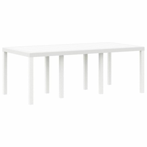 Zestaw do jadalni w ogrodzie 9 pcs Biały Rattan Polt