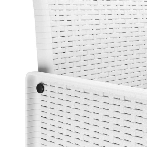 Zestaw do jadalni w ogrodzie 9 pcs Biały Rattan Polt