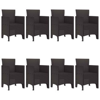 Zestaw do jadalni w ogrodzie 9 pcs Brązowy Rattan Polt