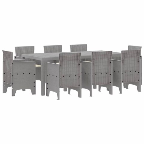 Zestaw do jadalni w ogrodzie 9 pcs Jasnoszary Rattan Polt