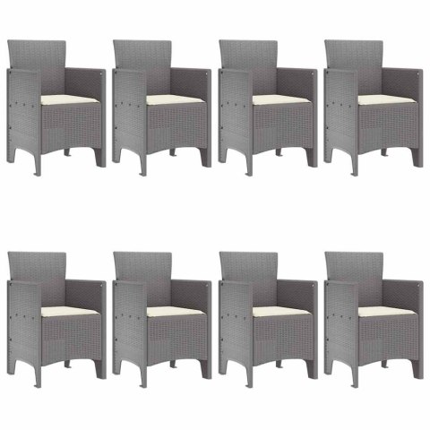 Zestaw do jadalni w ogrodzie 9 pcs Jasnoszary Rattan Polt