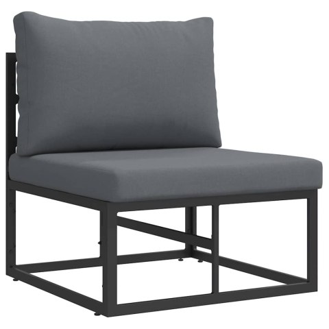 Zestaw Sof na Ogród 4 pcs Czarny Metal