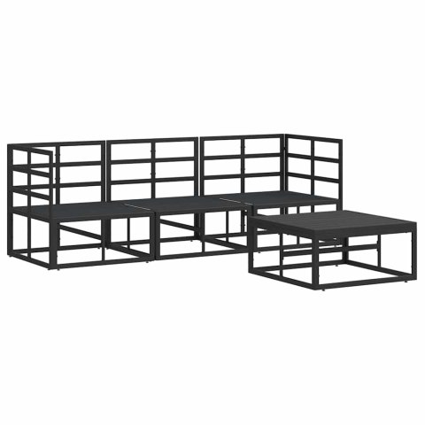 Zestaw Sof na Ogród 4 pcs Czarny Metal