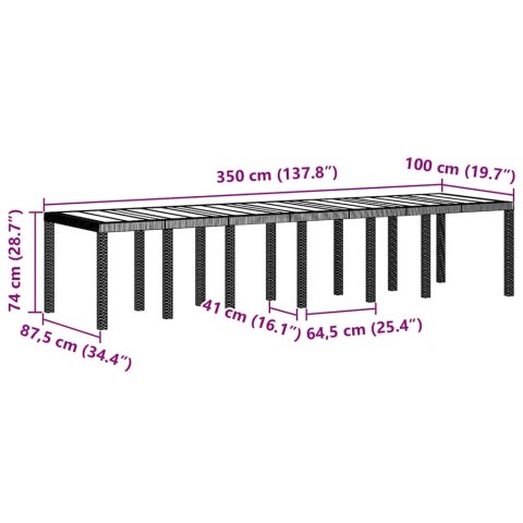 Zestaw do jadalni w ogrodzie 13 pcs Biały Rattan Polt