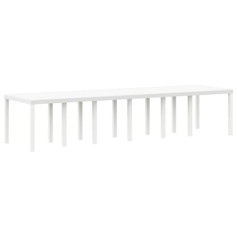 Zestaw do jadalni w ogrodzie 13 pcs Biały Rattan Polt