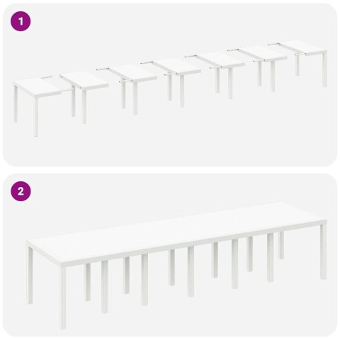 Zestaw do jadalni w ogrodzie 13 pcs Biały Rattan Polt