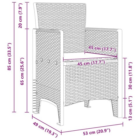 Zestaw do jadalni w ogrodzie 13 pcs Jasnoszary Rattan Polt