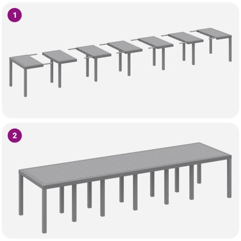 Zestaw do jadalni w ogrodzie 13 pcs Jasnoszary Rattan Polt