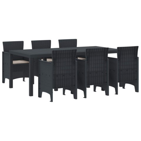 Zestaw do jadalni w ogrodzie 7 pcs Antracyt Rattan Polt