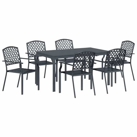 Zestaw do jadalni w ogrodzie 7 pcs Antracyt