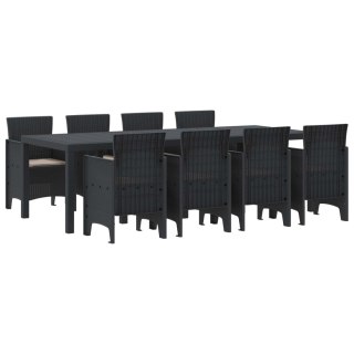 Zestaw do jadalni w ogrodzie 9 pcs Antracyt Rattan Polt