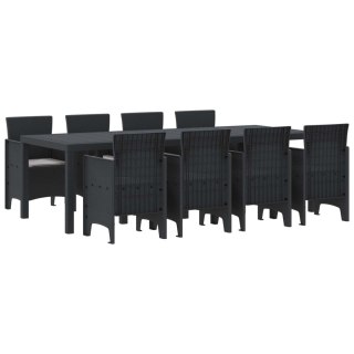 Zestaw do jadalni w ogrodzie 9 pcs Antracyt Rattan Polt