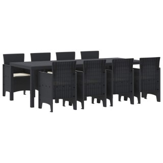 Zestaw do jadalni w ogrodzie 9 pcs Antracyt Rattan Polt
