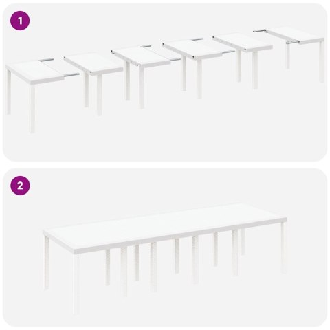 Zestaw do jadalni w ogrodzie z poduszką 11 pcs Biały