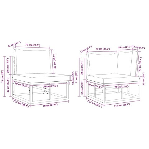 Zestaw Sof na Ogród z poduszką 12 pcs