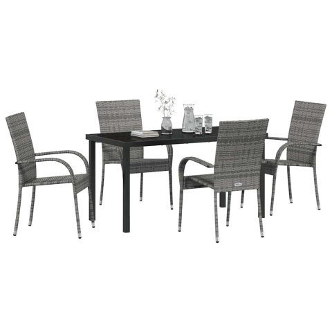 Zestaw do jadalni w ogrodzie 5 pcs Szary