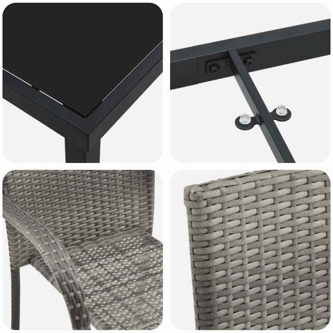 Zestaw do jadalni w ogrodzie 5 pcs Szary