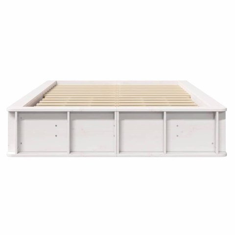 Ramka łóżka Biały 120 x 200 cm Lite drewno sosnowe