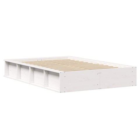 Ramka łóżka Biały 120 x 200 cm Lite drewno sosnowe