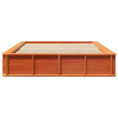 Ramka łóżka Woskowy Brąz 135 x 190 cm Lite drewno sosnowe