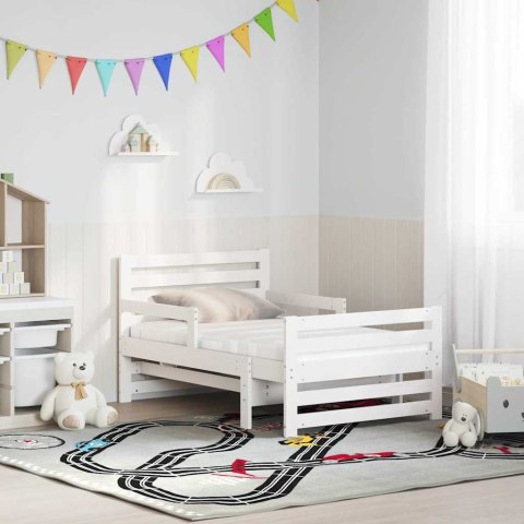 Ramka łóżka z materacem Biały 80 x 200 cm Lite drewno sosnowe