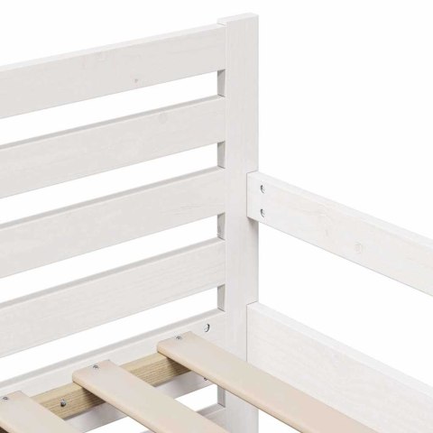 Ramka łóżka z materacem Biały 80 x 200 cm Lite drewno sosnowe