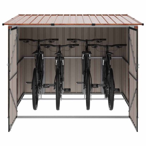 Shed na rower 3 pcs Brązowy 215 x 206 x 157 cm Metal