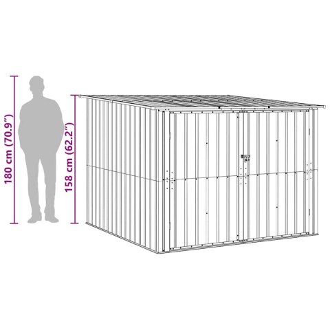 Shed na rower 3 pcs Brązowy 215 x 206 x 157 cm Metal