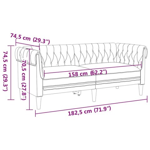 Sofa do salonu 2 pcs Ciemnoszary tkanina