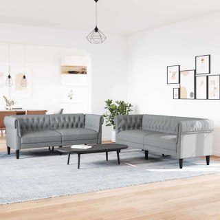 Sofa do salonu 2 pcs Jasnoszary tkanina