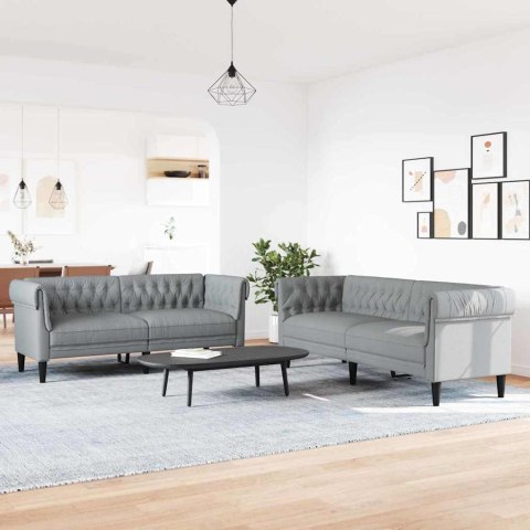 Sofa do salonu 2 pcs Jasnoszary tkanina