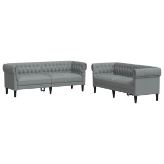 Sofa do salonu 2 pcs Jasnoszary tkanina