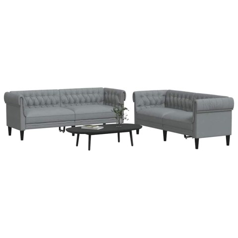 Sofa do salonu 2 pcs Jasnoszary tkanina