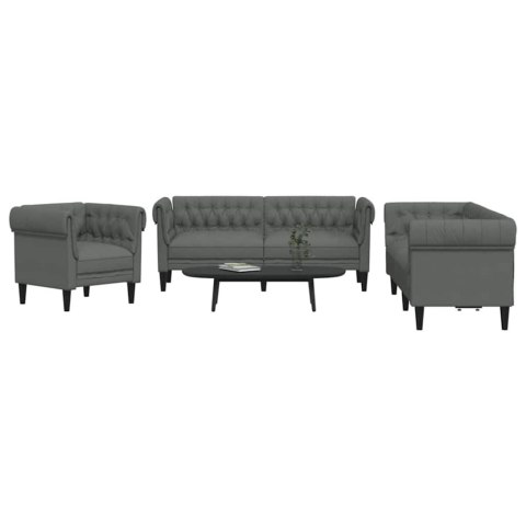 Sofa do salonu 3 pcs Ciemnoszary tkanina