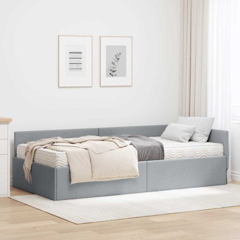 Rama Łóżka Narożnego z Materacem Inny 2 pcs Jasnoszary tkanina