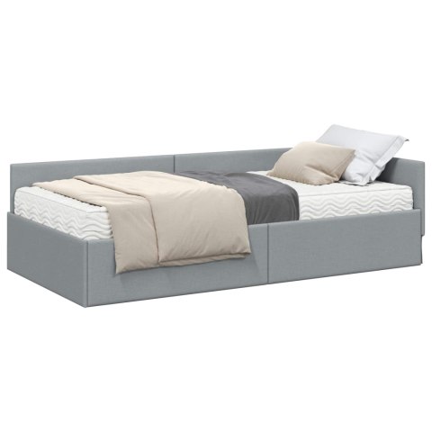Rama Łóżka Narożnego z Materacem Inny 2 pcs Jasnoszary tkanina