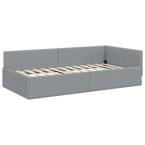 Rama Łóżka Narożnego z Materacem Inny 2 pcs Jasnoszary tkanina