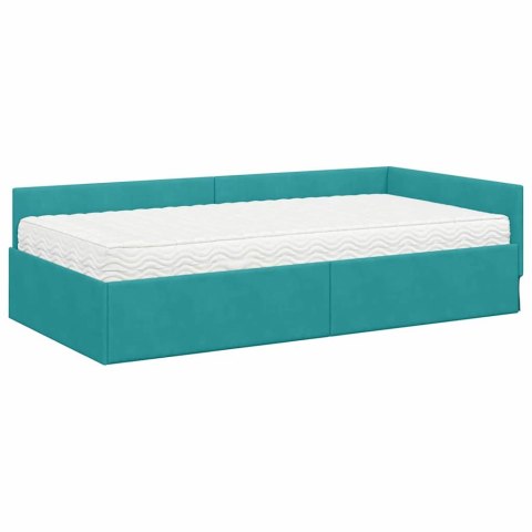Rama Łóżka Narożnego z Materacem Inny 2 pcs Turkusowy Aksamit