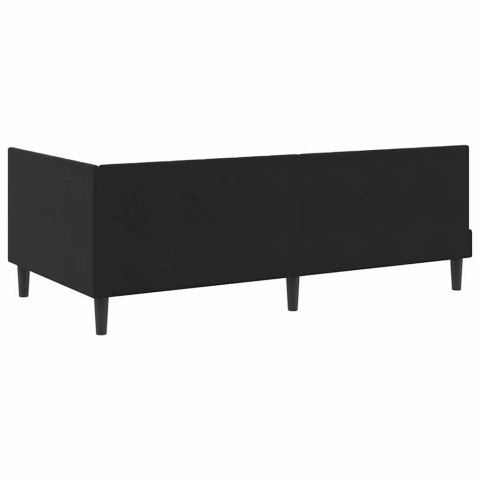 Rama Łóżka Narożnego z Materacem 2 pcs Czarny Aksamit