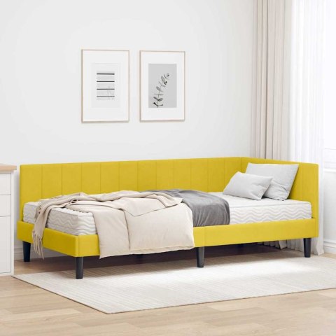Rama Łóżka Narożnego z Materacem 2 pcs Żółty Aksamit